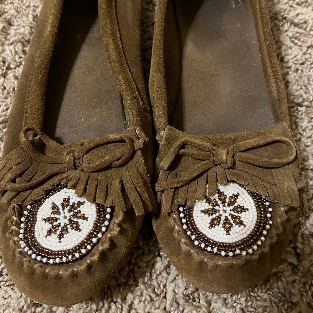 Moccasins with Hand-Beaded Designs